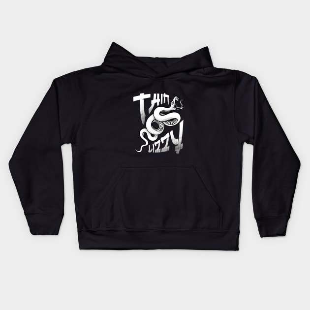 thin lizzy snake illustration design Kids Hoodie by ROCKHOPPER